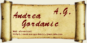 Andrea Gordanić vizit kartica